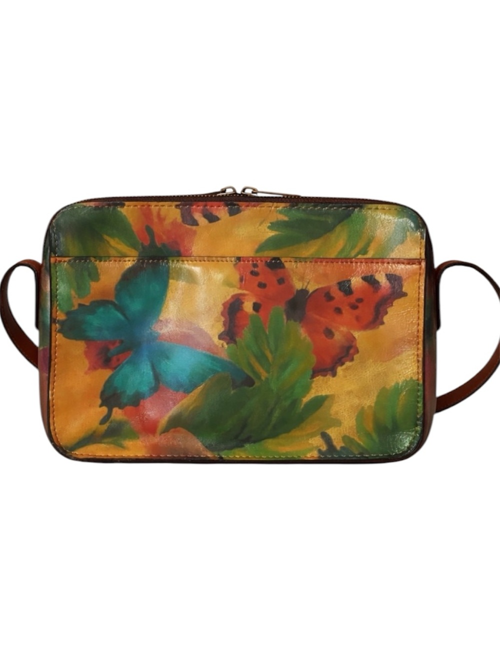 Patricia Nash Vallata Butterfly Watercolor Leather Crossbody Bag NWT Boho - Picture 2 of 7